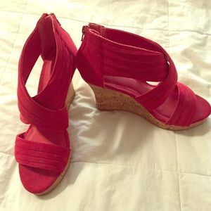 Red wedges size 6 NWOT