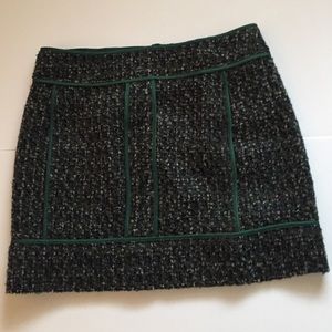 J.Crew Wool Skirt with Green Detail Size 6