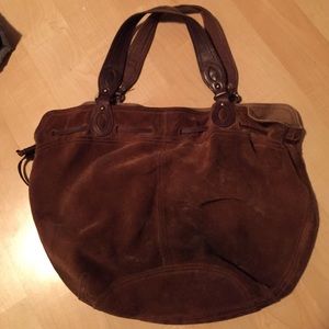 Lucky Brand brown suede draw string