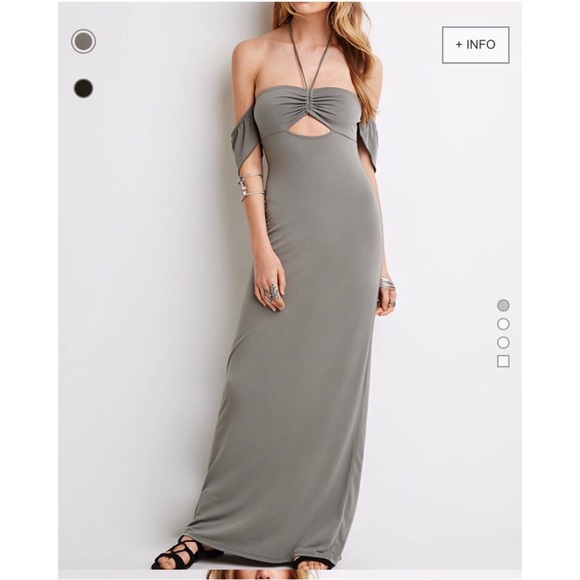 Off shoulder halter maxi dress