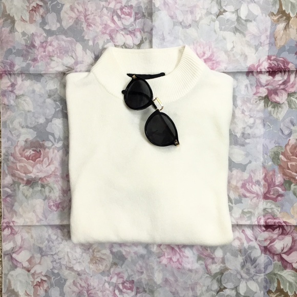 Sag Harbor Sweaters - Sag Harbor Cream Mock Turtleneck Sweater