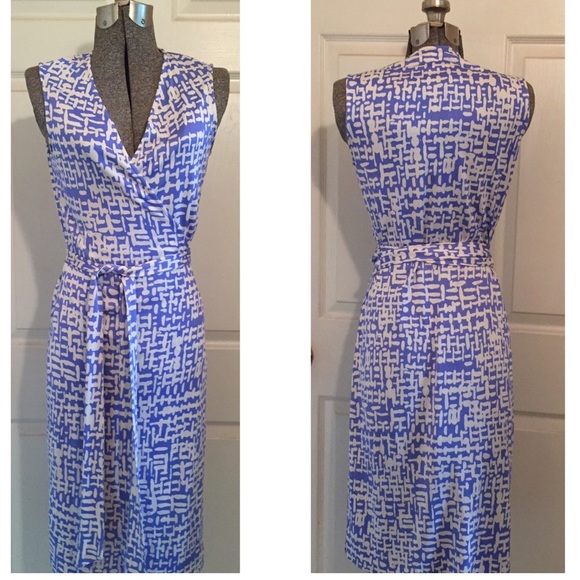 DVF Vintage Label Sleeveless Wrap Dress SZ 8