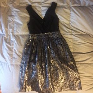 Max and Cleo BCBG Black and Metallic A-Line Dress