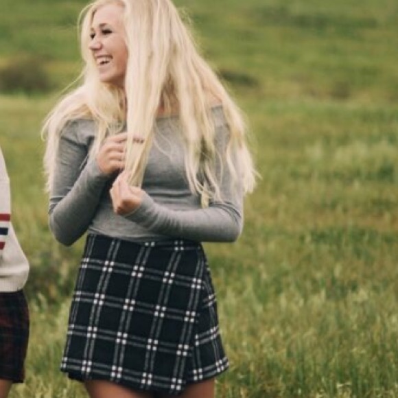 Brandy Melville Plaid Wrap Shorts