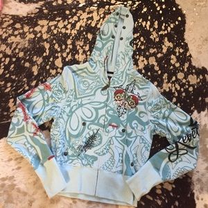 Rebel Spirit Turquoise Zippered Hoodie