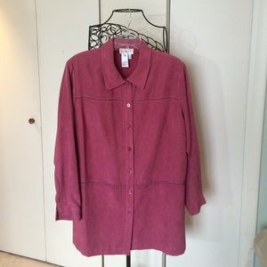 SALE!!!! Vintage Mauve Faux Suede Jacket-Plus Size