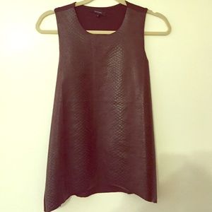 Olivaceous black embossed snakeskin front tank