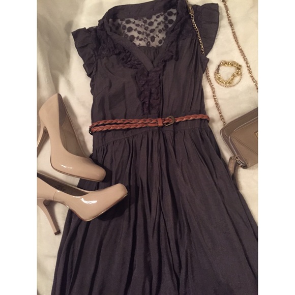 Brown lace casual sundress