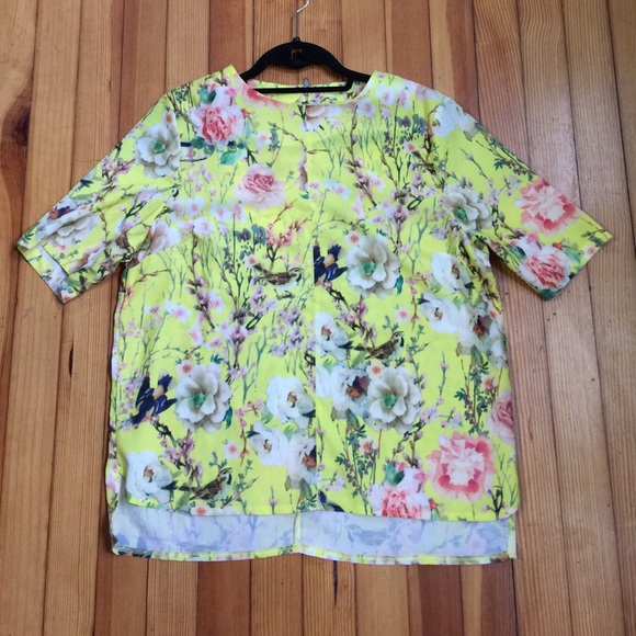 FLORAL PRINT YELLOW TOP