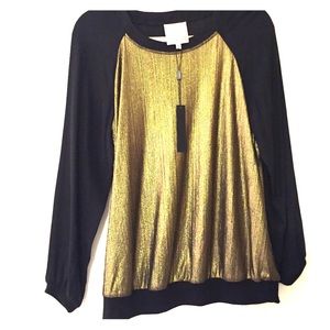 Addison gold with long black sleeves