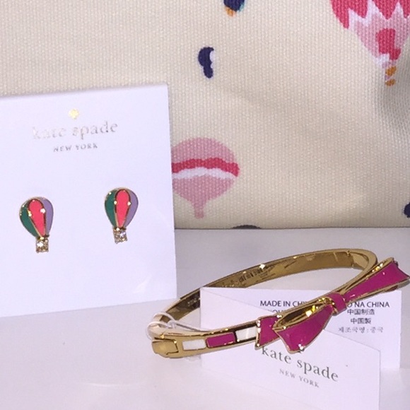 kate spade Jewelry - Kate Spade ♠️ Pink/White Bow Bangle