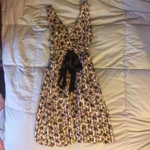 BCBGMaxAzria Black Brown & Tan Patterned Dress