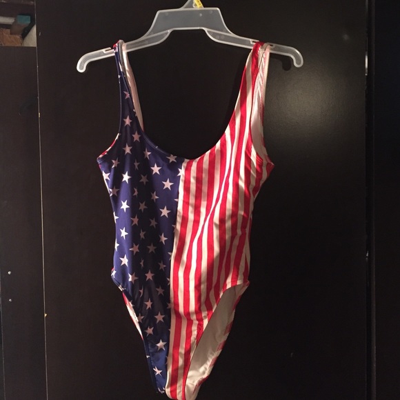 Never Worn American Apparel Flag Bathing Suit.