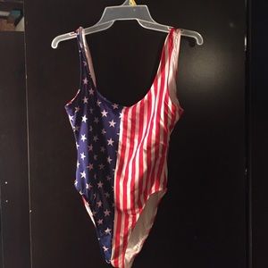 Never Worn American Apparel Flag Bathing Suit.