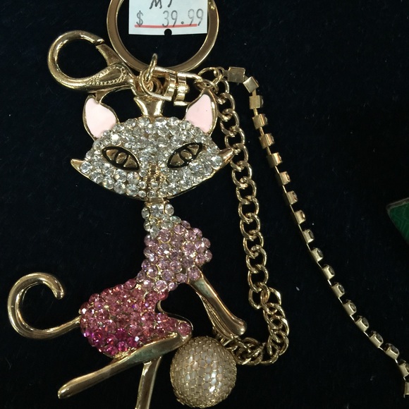 Crystal Pretty cat key chain