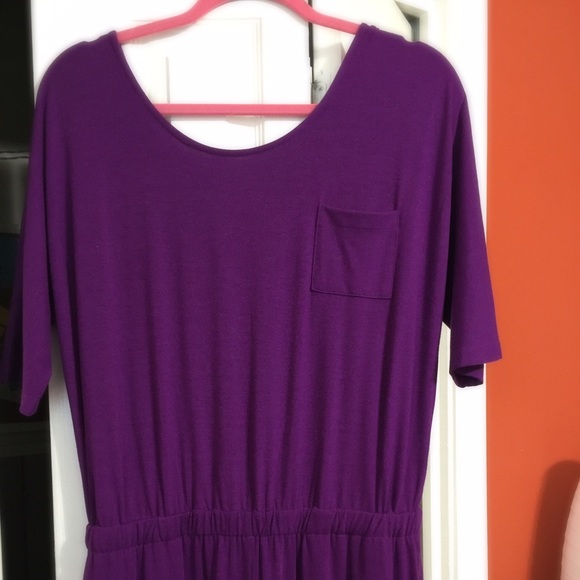 Elbow Sleeve Jumpsuit W/Front Pocket - Picture 2 of 4