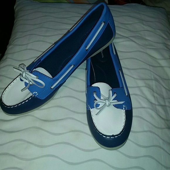 Blue boat shoes