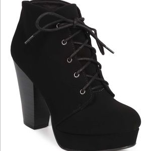 NWOT! Lace-Up Platform Heeled Booties