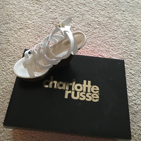 White & Brown platform wedge