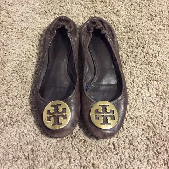 Tory Burch Shoes - Brown and Gold Reva Tory Burch flats!