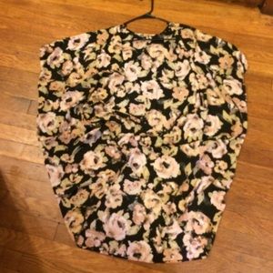 Black floral long kimono