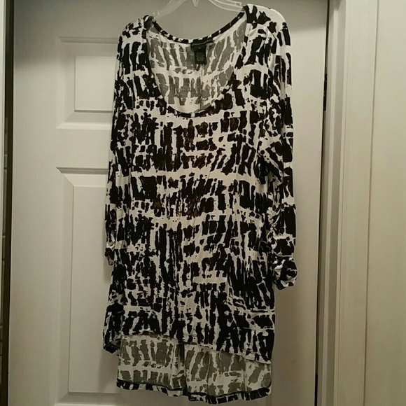 Brown, cream and black tunic