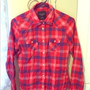 Am. Eagle plaid top