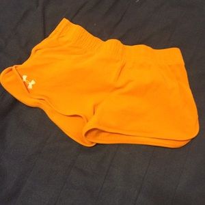 Orange Under Armour shorts