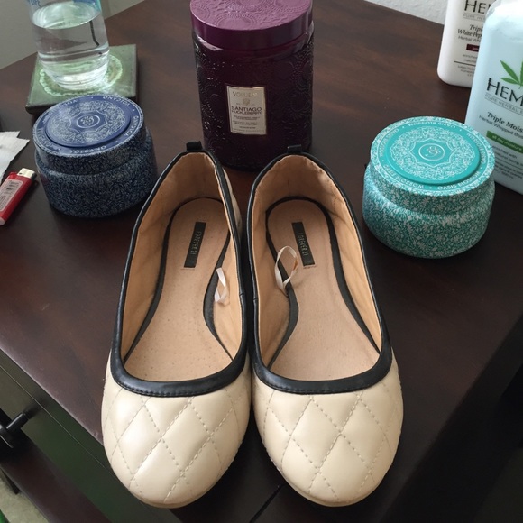 Forever 21 Quilted Cream Flats