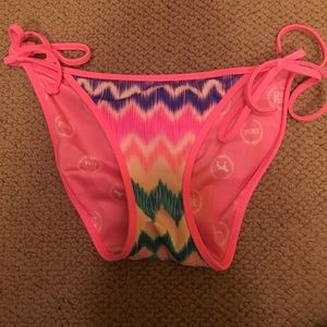 PINK strappy side cheeky swimsuit bottoms