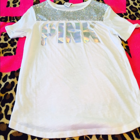 Victoria Secret Foil Sequence T Shirt