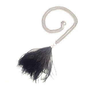 -- Ostrich feather pendant necklace --