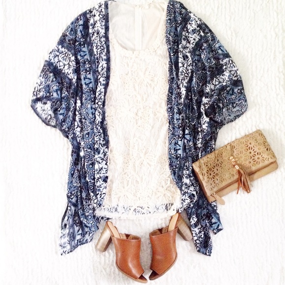 Tops - | new | blue and black kimono