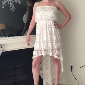 Sans Souci Ivory Lace High Low Dress