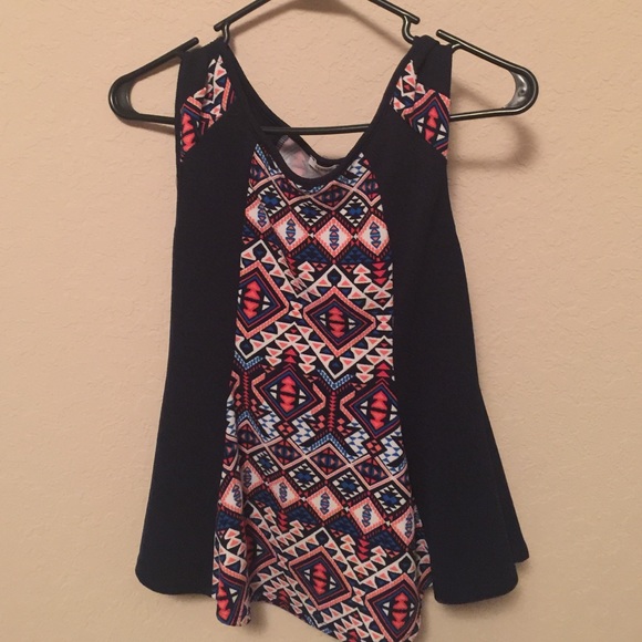 Multicolor preplum top