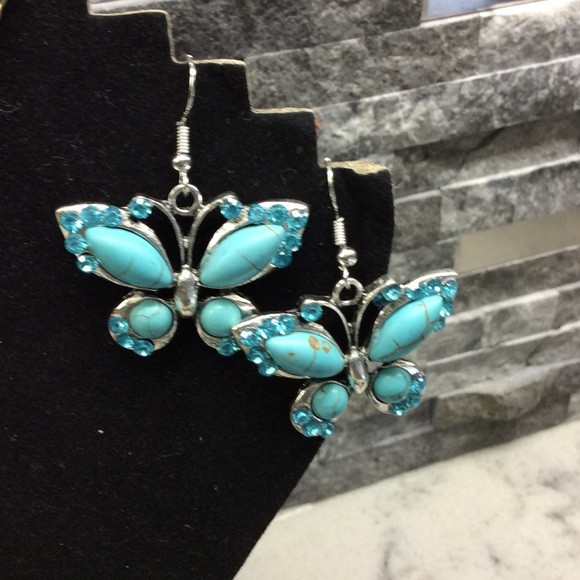 Boutique Jewelry - Turquoise Butterfly Earrings. GIFTED