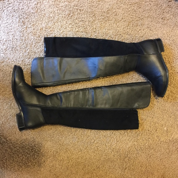 Black leather over the knee boots size 8.5