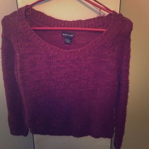 Wet seal burgundy crop top sweater