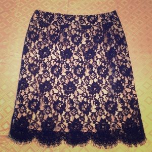 Black Lace Pencil Skirt- BR