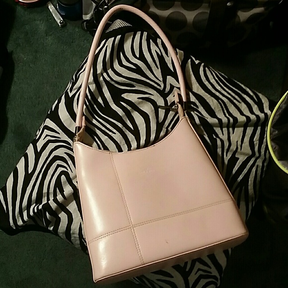 Pink leather purse from Italy