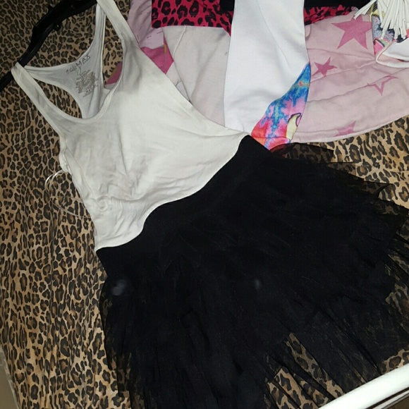 Dress with tutu skirt attached