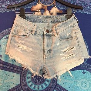 American Eagle mid rise distressed shorts