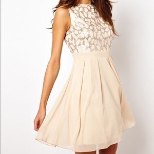 Cream sequin top dress