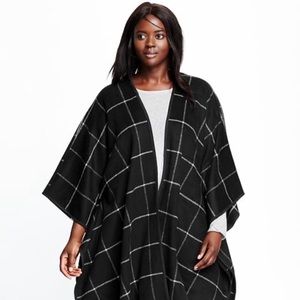 Black Plaid Poncho