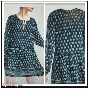 Zara Green Floral Printed Boho Dress