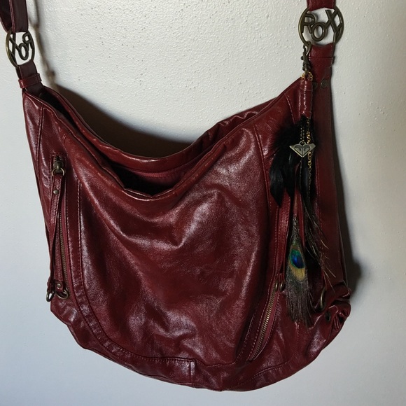 ROXY, red leather, crossbody bag