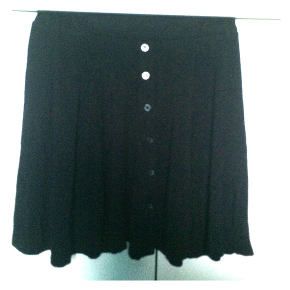 Black button down skater skirt