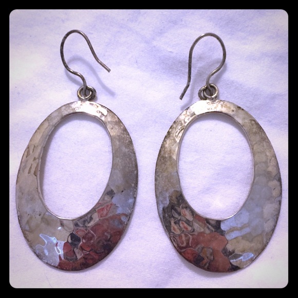 Sterling silver embossed earrings