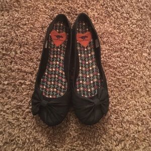 Rocket dog black bow ballet flats