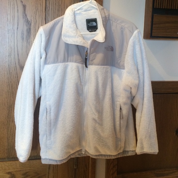 North face white juniors super soft polar fleece